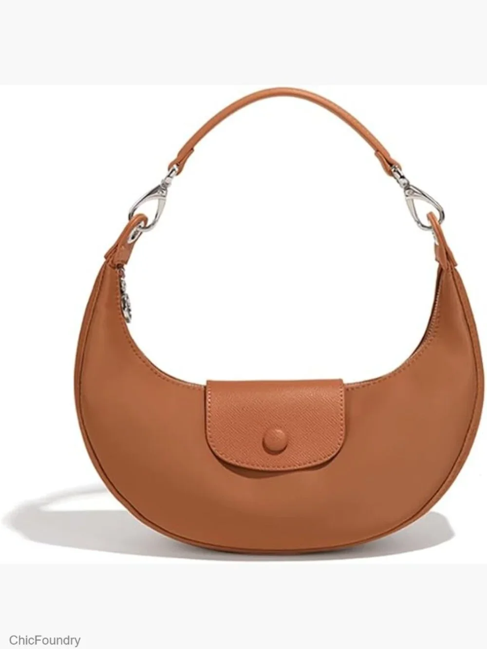 Lightweight Nylon Crescent Moon Hobo Bag - Shoulder Crossbody